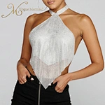 halter rhinestone top